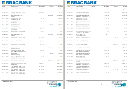 Download Bangladesh BRAC bank statement word 3 4 pages